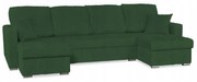 Narożnik Rene BIG rozkładany funkcja spania Family Meble sztruks zielony