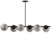 Lampa metalowa - 6 kul z przyciemnianego szkła - dł. 98 cm - Czarny - YUKON