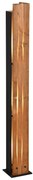 Czarno-naturalna lampa stojąca z drewnianym kloszem (wysokość 121 cm) Karuni – Trio