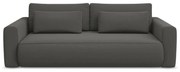 Ciemnoszara aksamitna rozkładana/ze schowkiem sofa 238 cm Kapua – Makamii
