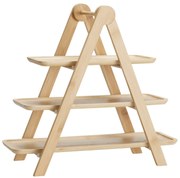 Trzypoziomowa patera na przekąski FLUX, bambus, 43 x 18 x 39 cm