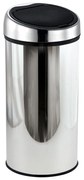 Stalowy kosz na śmieci otwierany na dotyk w kolorze srebra z połyskiem 30 l – MSV