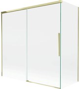 Mexen Rox parawan nawannowy 2-skrzydłowy rozsuwany 160 + 75 x 150 cm, transparent, złoty - 8C9-160-075-50-00