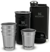 Czarny zestaw piersiówki i kieliszków 6 szt. ze stali nierdzewnej 250 ml Adventure Black – Stanley
