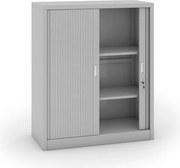 Szafa metalowa z drzwiami rolowanymi, 1200 x 1000 x 450 mm, jasnoszary