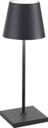 Lampa stołowa LED Poldina Pro Mini Dark Grey z możliwością ładowania i ściemniania, z czasem pracy baterii do 12 godzin