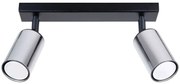 Podwójna lampa sufitowa reflektorowa czarny + chrom - A570 W7-C03