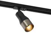 Nowoczesny reflektor czarny z gunmetal do systemu szynowego 1-fazowego GU10 50mm - Iconic Kohua