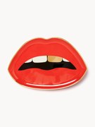 Pozłacana taca dekoracyjna z porcelany Lips