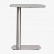 Prostokątny Stolik Pomocniczy 40x25 Cm Ze Stali Nierdzewnej Odelia Clear Brush & ↑50 Cm - Sklum