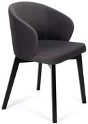 Grafitowe drewniane krzesło tapicerowane welurem W0-A76