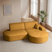 Narożnik Modena Pro, tkanina Poso, Musztardowy, Prawy