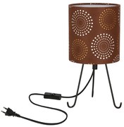 Brązowa lampa stołowa z dekoracyjnym abażurem 3X D246 D1-G20