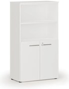 Szafa biurowa kombinowana PRIMO WHITE, drzwi na 2 poziomach, 800 x 420 x 1434 mm, biały
