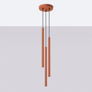 Lampa wisząca PASTELO 3P ochra czerwona SOLLUX  LIGHTING