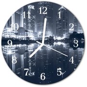 Zegar ścienny okrągły Miasto budynki