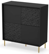 Czarna nowoczesna komoda z frontami 3d S8-M58