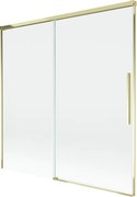 Mexen Rox parawan nawannowy 2-skrzydłowy rozsuwany 160 x 150 cm, transparent, złoty - 8C9-160-001-50-00
