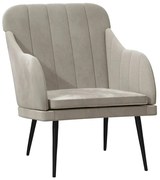 Jasnoszary tapicerowany fotel welurem G3-E45