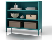 Niski regał metalowy morski / turkusowy Modern LUCA, 1000 x 900 x 350 mm