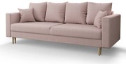 Różowa welurowa sofa rozkładana F7-B90