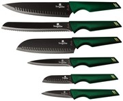 Zestaw 6 zielonych stalowych noży F1-B89