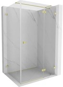 Mexen Lunar T kabina prysznicowa uchylna prawa 75 x 100 cm, transparent, złota szczotkowana - 834T-075-100-55-00-P