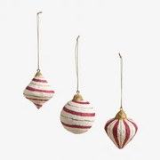 Zestaw 3 Ręcznie Robionych Ozdób Świątecznych Z Papier-mâché Grisen Grana - Sklum