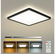Brilagi - Ściemnialna oprawa LED ULTRA SLIM LED/18W/230V 30x30 cm czarna + z pilotem
