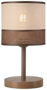 Ciemnobrązowa lampa stołowa z tekstylnym kloszem (wys. 30 cm) Andrea – LAMKUR