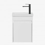 Zestaw Wiszących Mebli Łazienkowych Zintegrowany Z Umywalką Narek Biała & Bezlusterkowiec & Czarny ↑20 Cm Z - Sklum