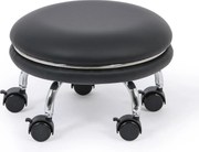 Mobilne siedzisko serwisowe RONDO, miękkie kółka, czarne