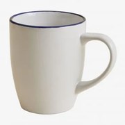 Zestaw 2 Kubków Do Kawy 34 Cl Z Kamionki Ronilena Biały Gardenia - Niebieski Ken - Sklum