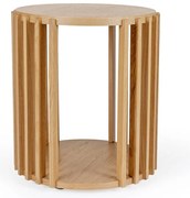 Stolik z drewna dębowego Woodman Drum, ø 53 cm