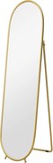 HOMCOM Owalne Lustro Pełnej Długości - Metalowa Złota Rama, 40x160cm - Wolnostojące lub Na Ścianę