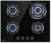 Klarstein Goldflame 60cm Płyta gazowa 4 palniki Czarne szkło