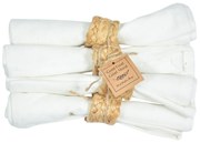 Zestaw 4 sztuk serwetek z jutowym pierścieniem DINNER 40x40 cm, kremowy