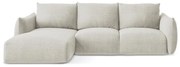 Beżowy rozkładany narożnik (lewostronny/z szezlongiem) Leila – Makamii