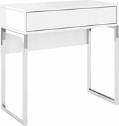 Biała nowoczesna toaletka Dancan EVA ze srebrnym stelażem