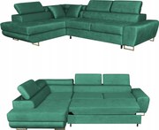 Narożnik rogówka rozkładany f spania Bosso lewy Family meble zielony welur