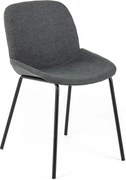 Zestaw 4 krzeseł do jadalni "Sami" w kolorze ciemnoszarym z eleganckimi, nowoczesnymi, malowanymi metalowymi nogami