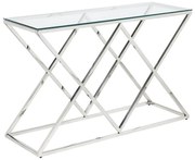 Konsola CHARLOTTE marki Pascal Morabito – szkło hartowane i stal – chromowana