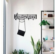 Wieszak naścienny 60x19 cm nuty metal