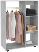 Nowoczesna Szafka Garderobiana Z Drążkiem I Półkami Beton C2-G96