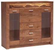 Komoda z barkiem i witryną jesion jasny B1-H12