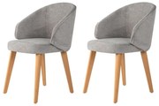 Zestaw krzeseł do jadalni Bentley Grey and Light Oak, 2 szt.