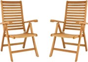Divero 2 krzesła ogrodowe teakowe z regulacją i składaniem