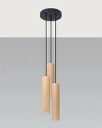 Lampa wisząca LINO 3P drewniana SOLLUX  LIGHTING