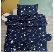 PrzytulneMieszkanie.pl PrzytulneMieszkanie.pl Pościel krepowa NOCNE NIEBO BLEND niebieska Rozmiar pościeli: 70 x 90 cm | 140 x 200 cm
