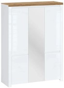 Biała nowoczesna szafa uchylna z lustrem połysk W3-F05